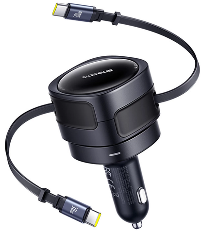 Incarcator Auto Cu Cablu USB-C Baseus Enjoyment Max, 60W, Negru C00035507121-01
