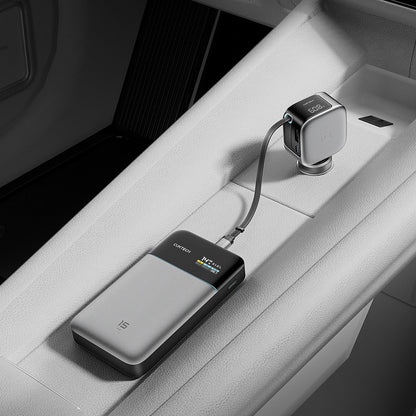 Incarcator Auto Cu Cablu USB-C Cuktech CC903P Display, 100W, 5A, 1 x USB-A - 1 x USB-C, Gri