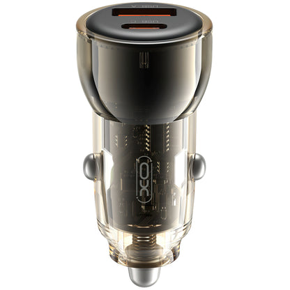 Incarcator Auto Cu Cablu USB-C XO Design CC60, 60W, 3A, 1 x USB-A - 1 x USB-C, Negru