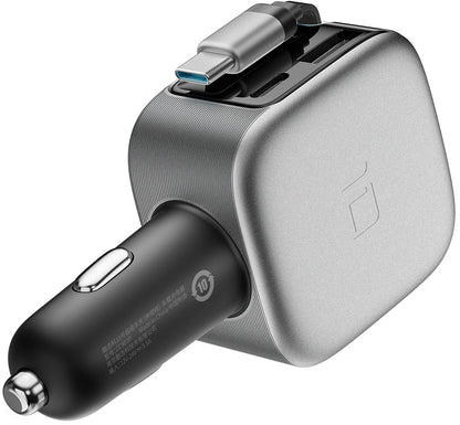 Incarcator Auto Cu Cablu USB-C Cuktech CC903P Display, 100W, 5A, 1 x USB-A - 1 x USB-C, Gri