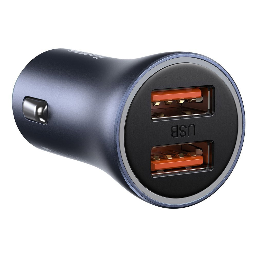 Incarcator Auto cu Cablu USB-C Baseus Golden Contactor Pro Dual, 40W, 3A, 2 x USB-A, Gri TZCCJD-A0G
