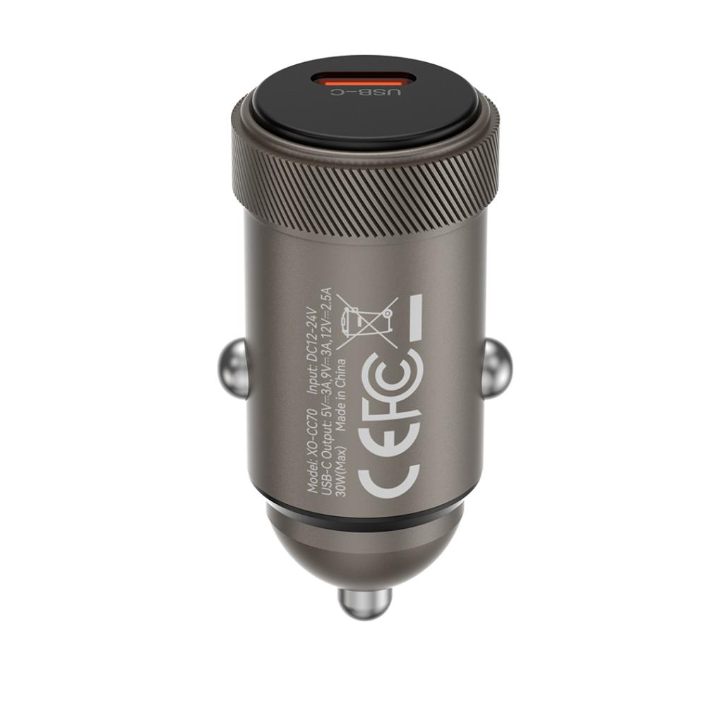 Incarcator Auto Cu Cablu USB-C XO Design CC70, 30W, 3A, 1 x USB-C, Negru
