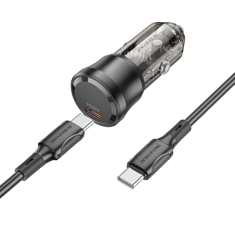Incarcator Auto Cu Cablu USB-C Borofone BZ24 Clever, 20W, 3A, 1 x USB-C, Negru