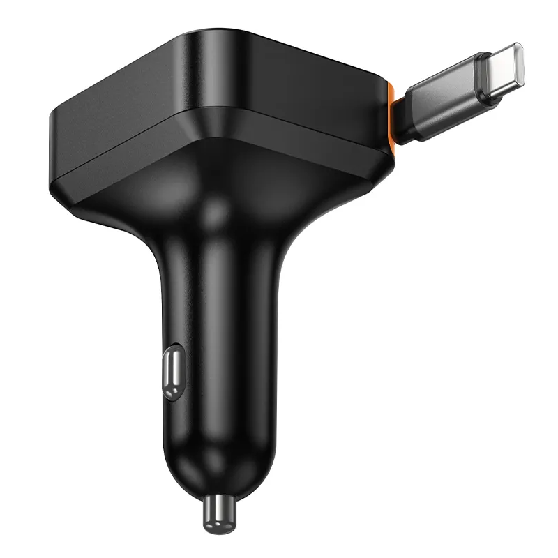 Incarcator Auto Cu Cablu USB-C HOCO NZ18, 65W, 3A, 1 x USB-A - 1 x USB-C, Negru