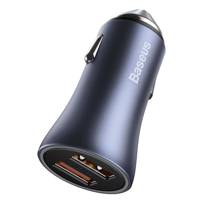 Incarcator Auto cu Cablu USB-C Baseus Golden Contactor Pro Dual, 40W, 3A, 2 x USB-A, Gri TZCCJD-A0G