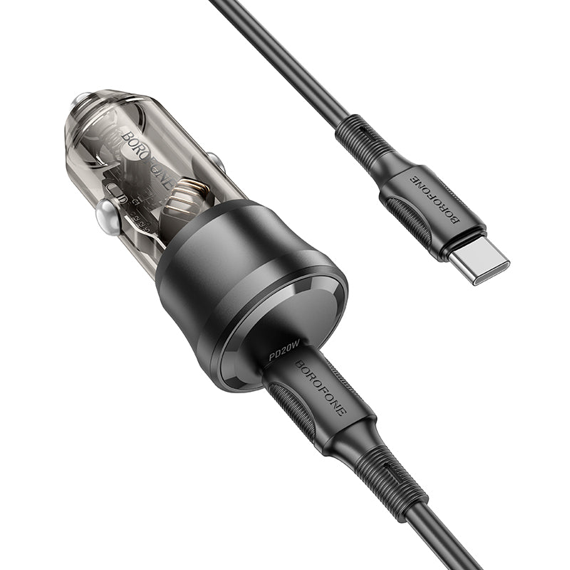 Incarcator Auto Cu Cablu USB-C Borofone BZ24 Clever, 20W, 3A, 1 x USB-C, Negru