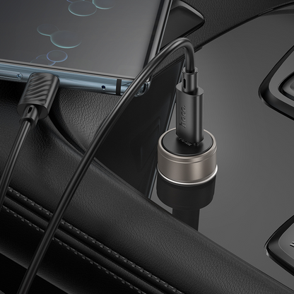 Incarcator Auto Cu Cablu USB-C HOCO Z57, 30W, 3A, 1 x USB-C, Gri