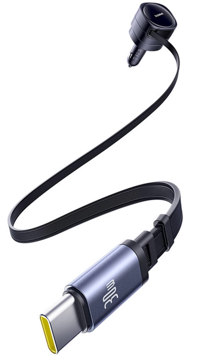 Incarcator Auto Cu Cablu USB-C Baseus Enjoyment Max, 60W, Negru C00035507121-01