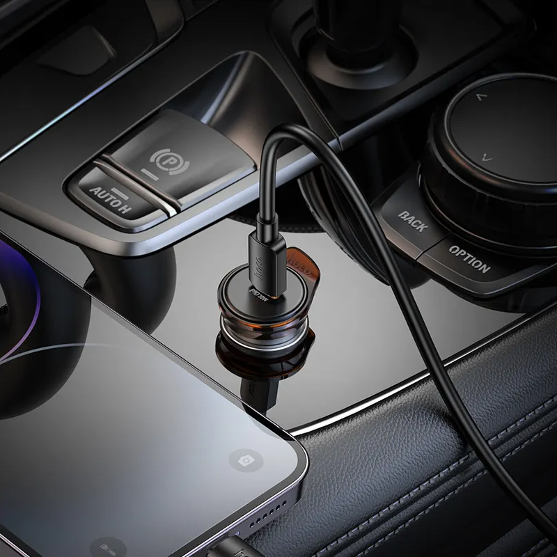 Incarcator Auto Cu Cablu Lightning HOCO NZ16, 30W, 3A, 1 x USB-C, Gri