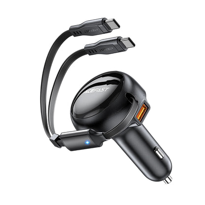 Incarcator Auto Cu Cablu USB-C Acefast B13, 53W, 3A, 1 x USB-A, Negru