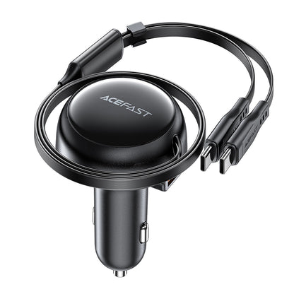 Incarcator Auto Cu Cablu USB-C Acefast B13, 53W, 3A, 1 x USB-A, Negru