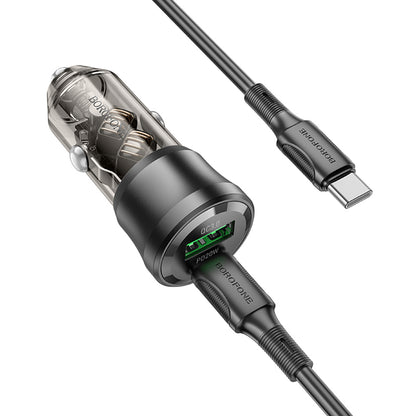 Incarcator Auto Cu Cablu USB-C Borofone BZ25 Journey, 38W, 3A, 1 x USB-A - 1 x USB-C, Negru