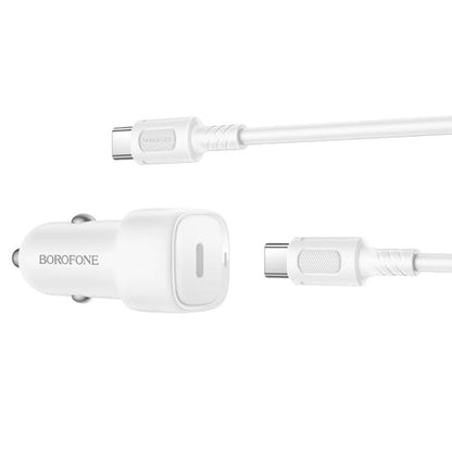 Incarcator Auto Cu Cablu USB-C Borofone BZ34A Cloud, 20W, 3A, 1 x USB-C, Alb