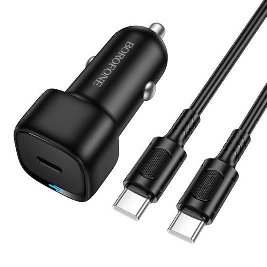 Incarcator Auto Cu Cablu USB-C Borofone BZ34A Cloud, 20W, 3A, 1 x USB-C, Negru