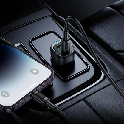 Incarcator Auto Cu Cablu USB-C Borofone BZ34B Cloud, 20W, 3A, 1 x USB-A - 1 x USB-C, Alb