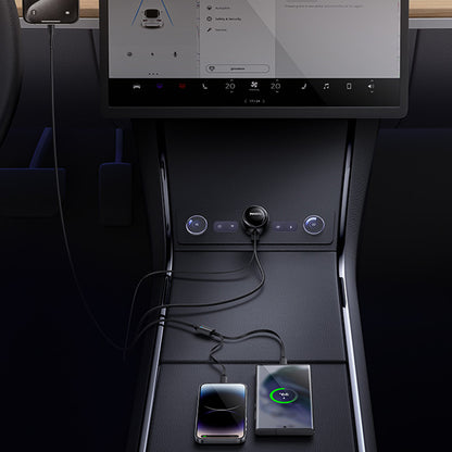 Incarcator Auto Cu Cablu USB-C / Lightning Yesido Y61, 53W, 3A, 1 x USB-A, Negru