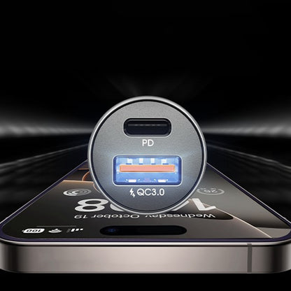 Incarcator Auto Cu Cablu USB-C Lisen, 51W, 3A, 1 x USB-A - 1 x USB-C, Negru Bleumarin YL0223080047