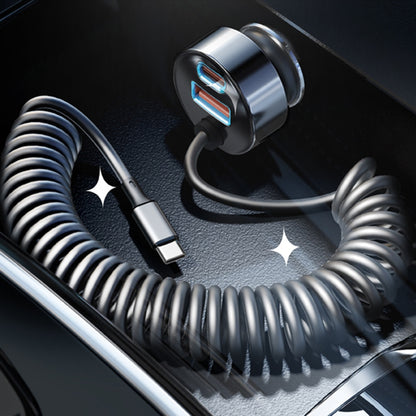 Incarcator Auto Cu Cablu USB-C Lisen, 90W, 3A, 1 x USB-A - 1 x USB-C, Negru YL0223120020