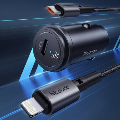 Incarcator Auto Cu Cablu USB-C Mcdodo CC-7495, 45W, 3A, 1 x USB-C, Negru