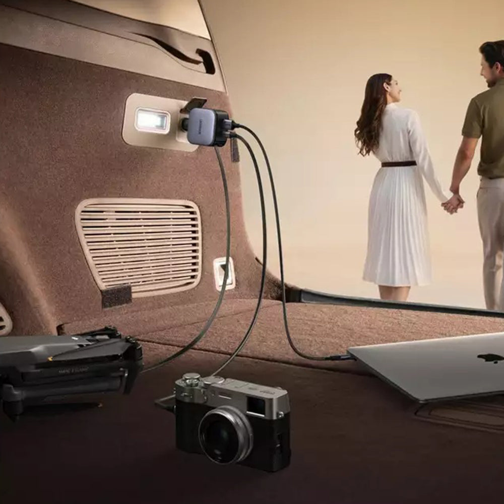 Incarcator Auto Cu Cablu USB-C UGREEN EC603, 90W, 3A, 1 x USB-A - 1 x USB-C, Gri