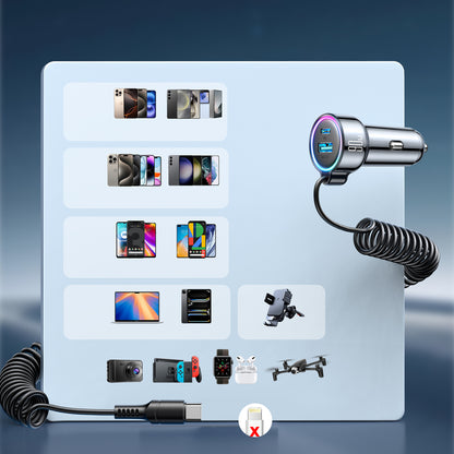 Incarcator Auto Cu Fir USB-C Joyroom JR-CL07, 72W, 3A, 1 x USB-A - 1 x USB-C, Negru