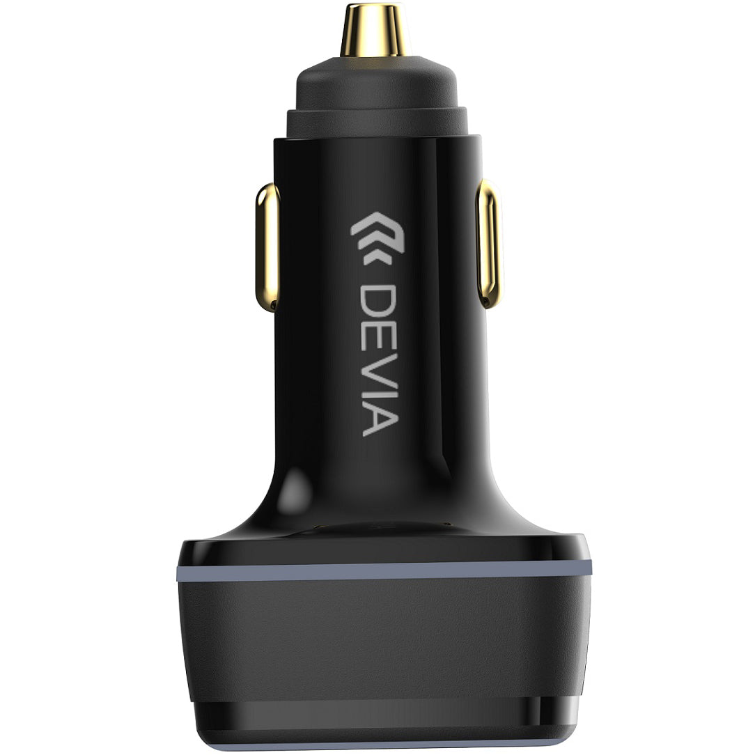 Incarcator Auto DEVIA Extreme, 115W, 3A, 1 x USB-A - 2 x USB-C, Negru