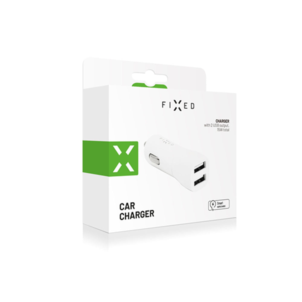 Incarcator Auto Fixed, 15.5W, 3A, 2 x USB-A, Alb