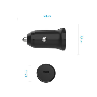 Incarcator Auto Fixed, 30W, 3A, 1 x USB-C, Negru