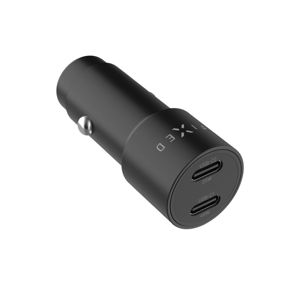 Incarcator Auto Fixed, 65W, 3A, 2 x USB-C, Negru