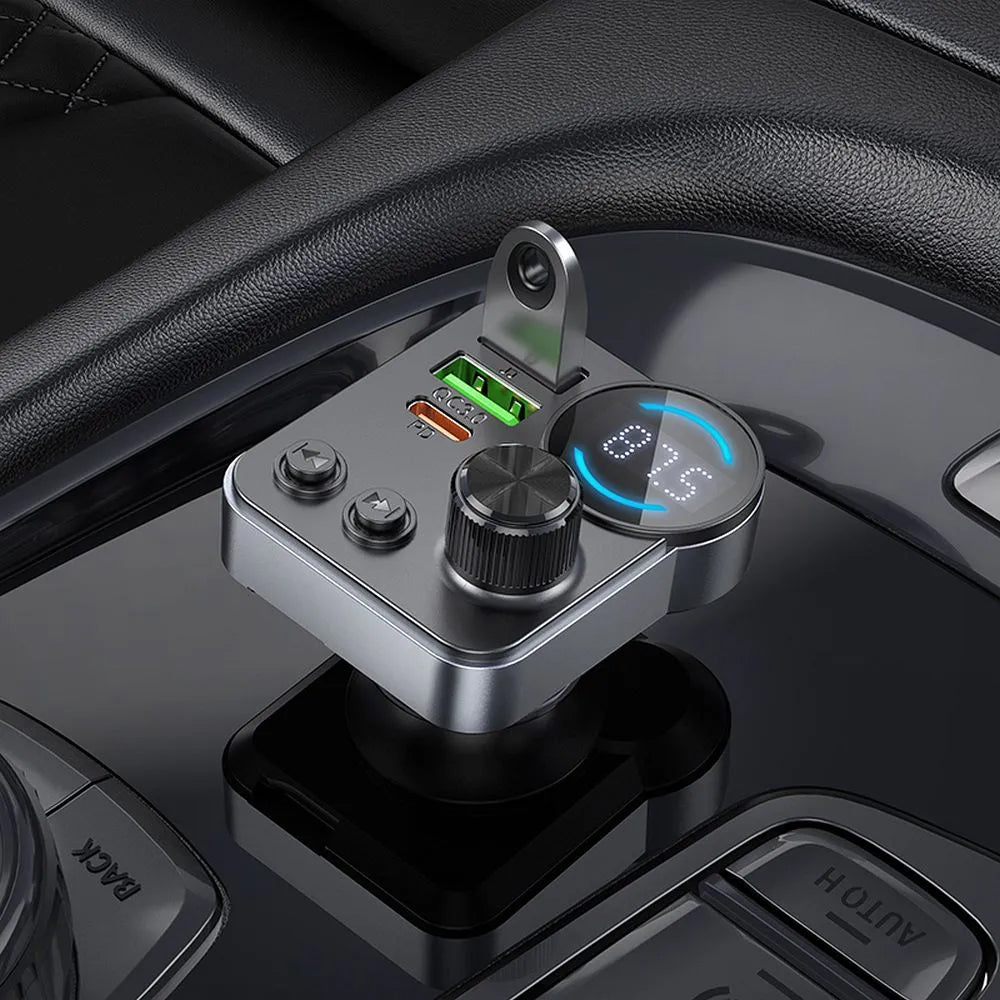 Modulator FM Bluetooth HOCO E86, 2 x USB-A - 1 x USB-C - 1 x microSD