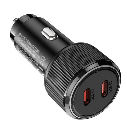 Incarcator Auto HOCO NZ14B, 50W, 3A, 2 x USB-C, Negru