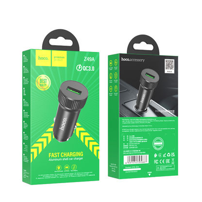 Incarcator Auto HOCO Z49A, 18W, 3A, 1 x USB-A, Negru