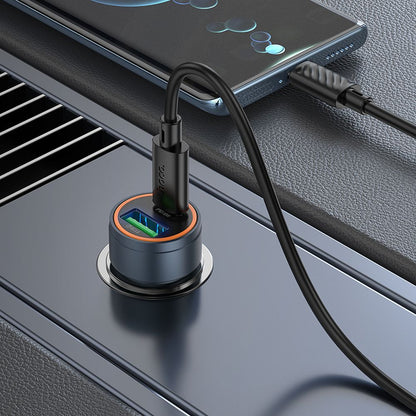 Incarcator Auto HOCO Z57A, 30W, 3A, 1 x USB-A - 1 x USB-C, Gri