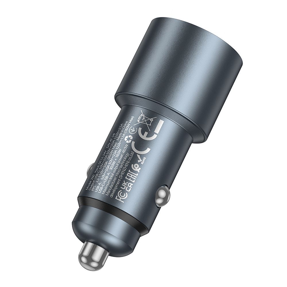 Incarcator Auto HOCO Z60, 48W, 3A, 1 x USB-A - 1 x USB-C, Negru