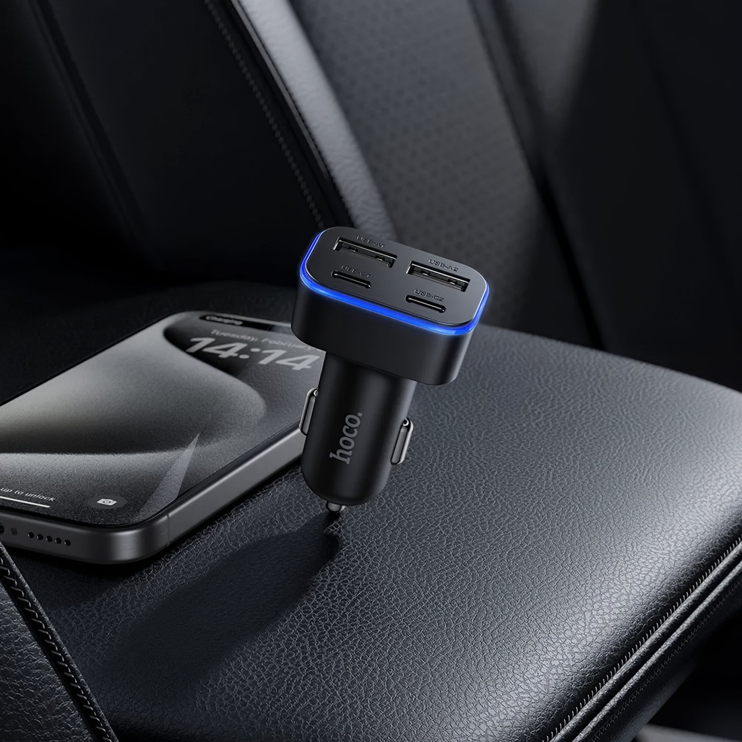 Incarcator Auto HOCO Z63, 42W, 3A, 2 x USB-A - 2 x USB-C, Negru