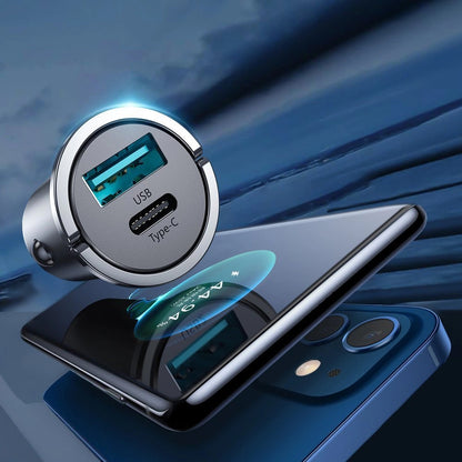 Incarcator Auto Joyroom C-A35, 45W, 5A, 1 x USB-A - 1 x USB-C, Gri