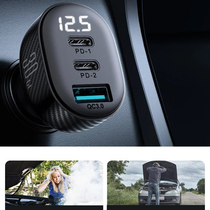 Incarcator Auto Joyroom JR-CCD04, 30W, 3A, 1 x USB-A - 2 x USB-C, Negru