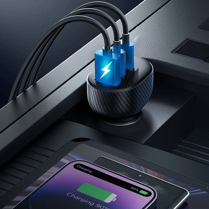 Incarcator Auto Joyroom JR-CCD04, 30W, 3A, 1 x USB-A - 2 x USB-C, Negru