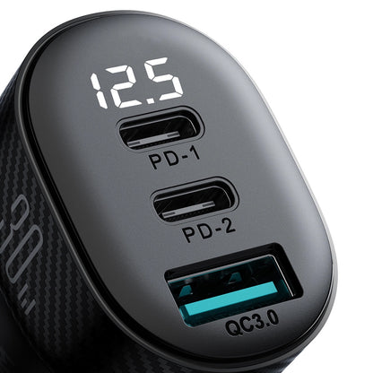Incarcator Auto Joyroom JR-CCD04, 30W, 3A, 1 x USB-A - 2 x USB-C, Negru