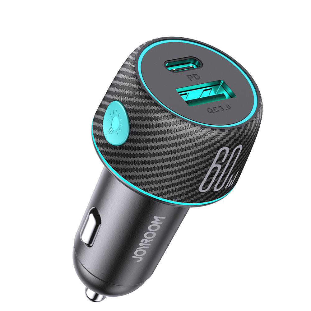 Incarcator Auto Joyroom JR-CCN01, 60W, 3A, 1 x USB-A - 1 x USB-C, Negru