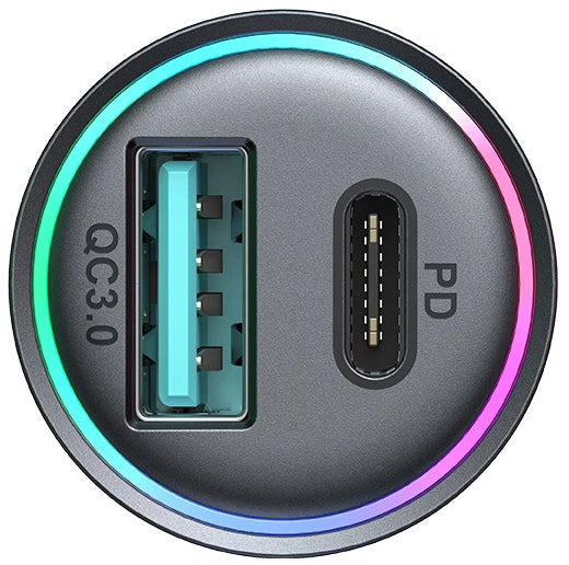 Incarcator Auto Joyroom JR-CCN04, 60W, 3A, 1 x USB-A - 1 x USB-C, Negru