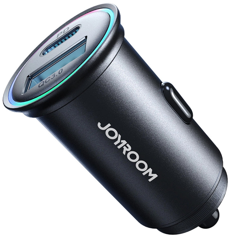 Incarcator Auto Joyroom JR-CCN04, 60W, 3A, 1 x USB-A - 1 x USB-C, Negru