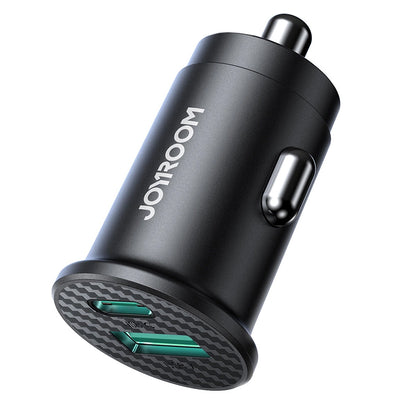 Incarcator Auto Joyroom JR-CCN16 Mini, 12W, 2.4A, 1 x USB-A - 1 x USB-C, Negru