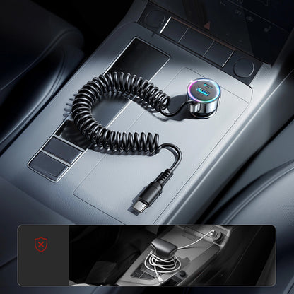 Incarcator Auto Cu Fir USB-C Joyroom JR-CL07, 72W, 3A, 1 x USB-A - 1 x USB-C, Negru