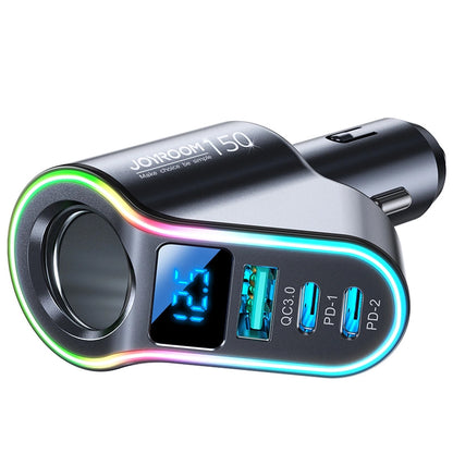 Incarcator Auto Joyroom JR-CL21, 150W, 3A, 1 x Extensie Bricheta - 1 x USB-A - 2 x USB-C, Negru