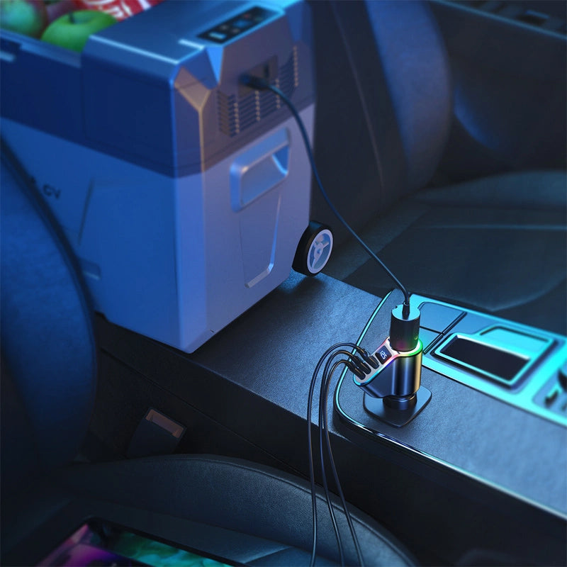 Incarcator Auto Joyroom JR-CL21, 150W, 3A, 1 x Extensie Bricheta - 1 x USB-A - 2 x USB-C, Negru