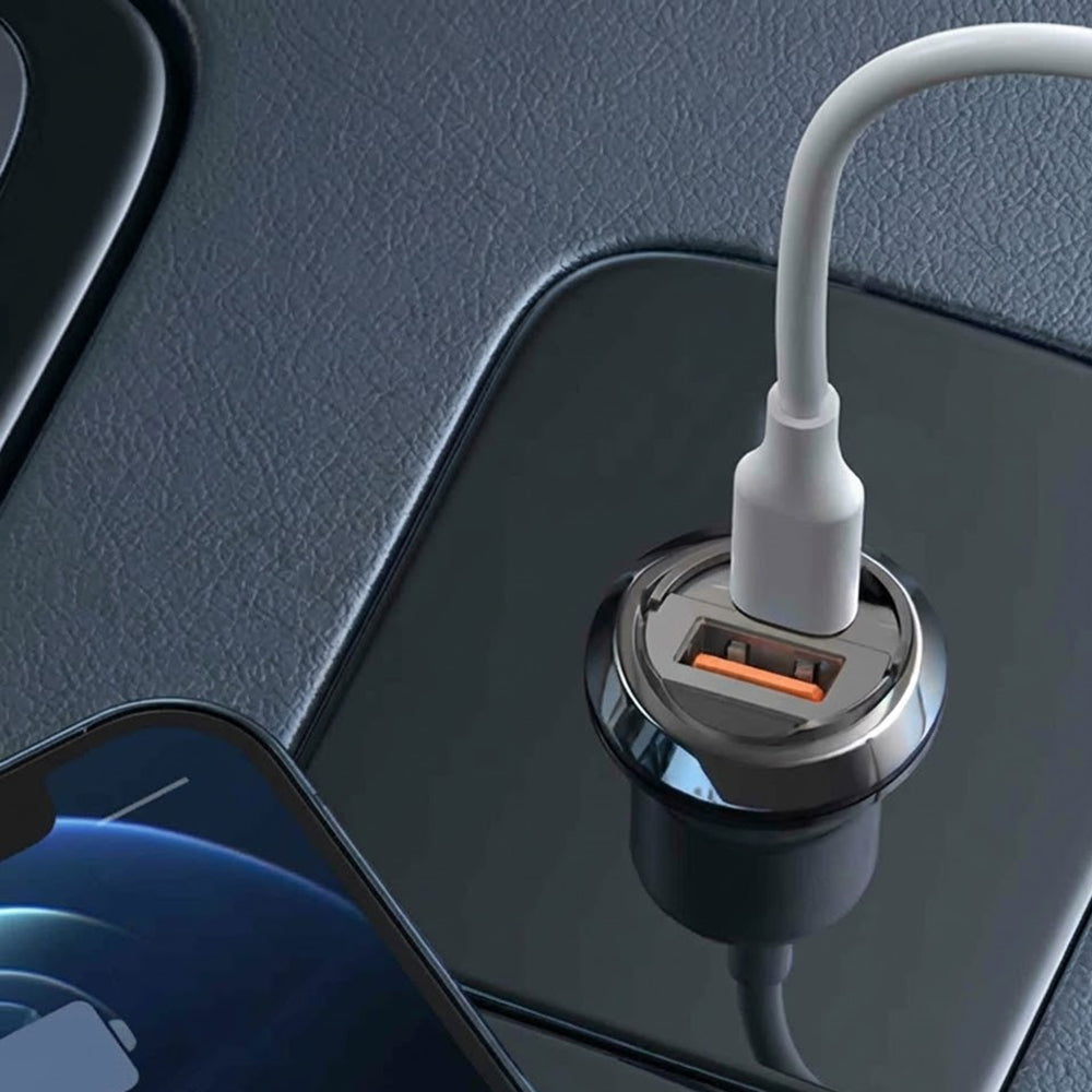 Incarcator Auto Lito IN-C03, 30W, 3A, 1 x USB-A - 1 x USB-C, Gri