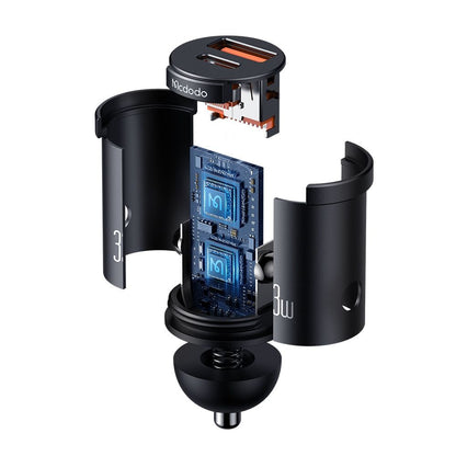 Incarcator Auto McDodo CC-2320 Cool, 33W, 3A, 1 x USB-A - 1 x USB-C, Negru