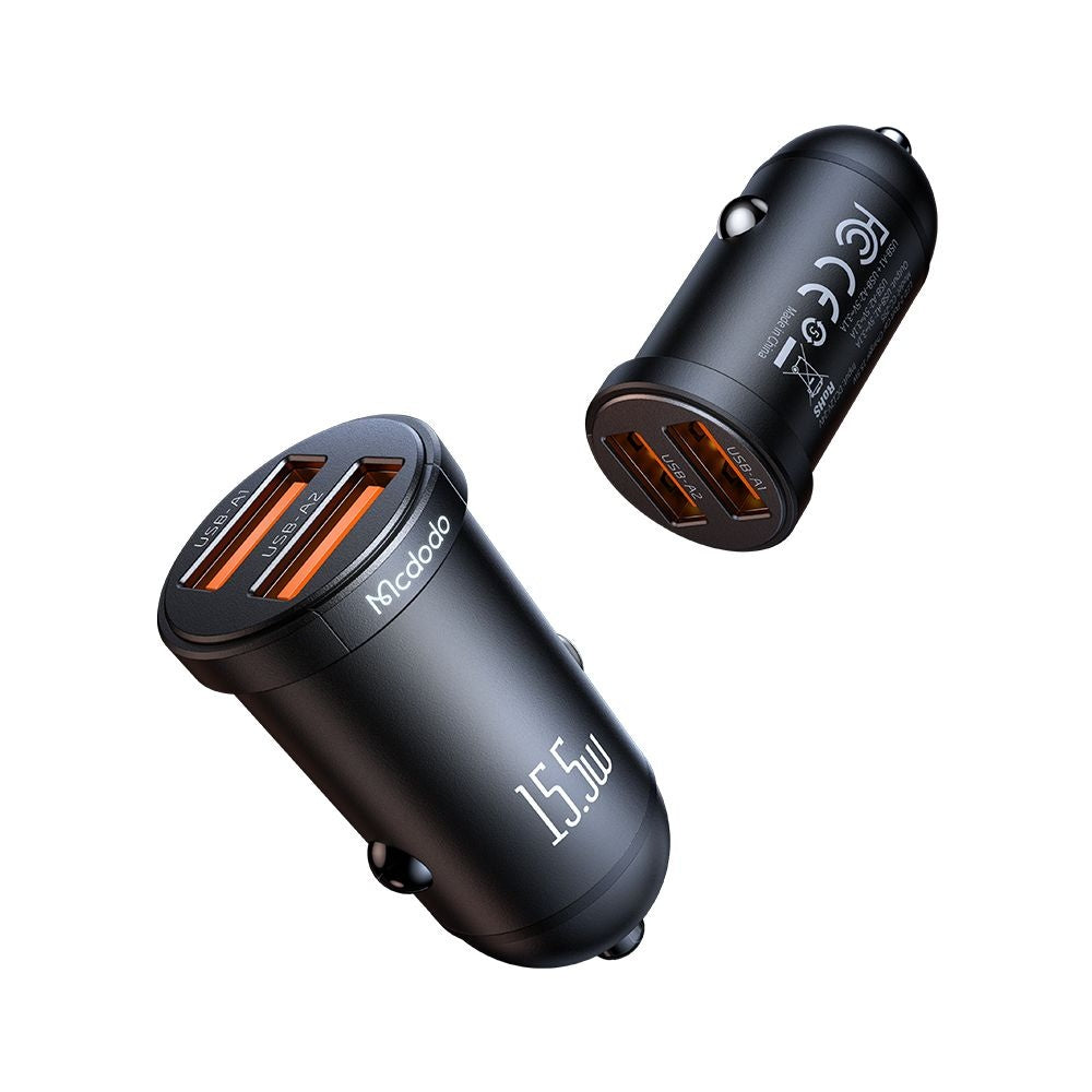 Incarcator Auto McDodo CC-2950 Cool, 15.5W, 3.1A, 2 x USB-A, Negru