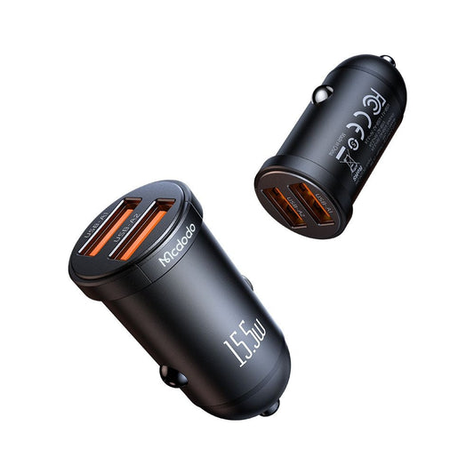 Incarcator Auto McDodo CC-2950 Cool, 15.5W, 3.1A, 2 x USB-A, Negru
